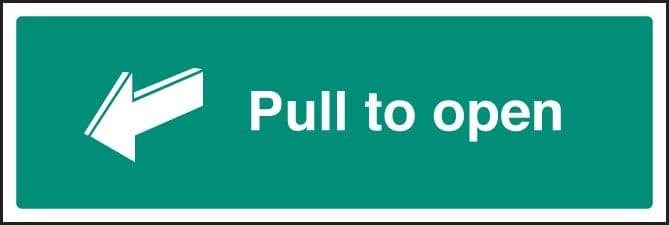 Pull to Open Sign