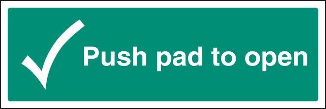Push Pad to Open with Tick Signs