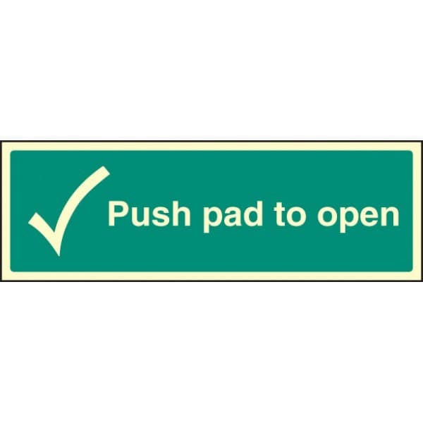 Push Pad to Open with Tick Signs