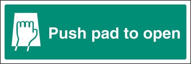 Push Pad to Open Signs