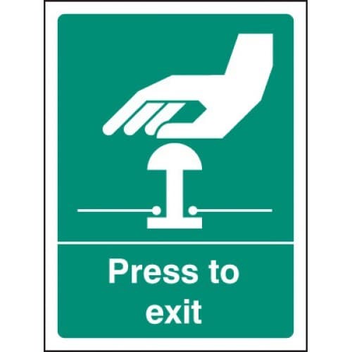 Press To Exit Sign