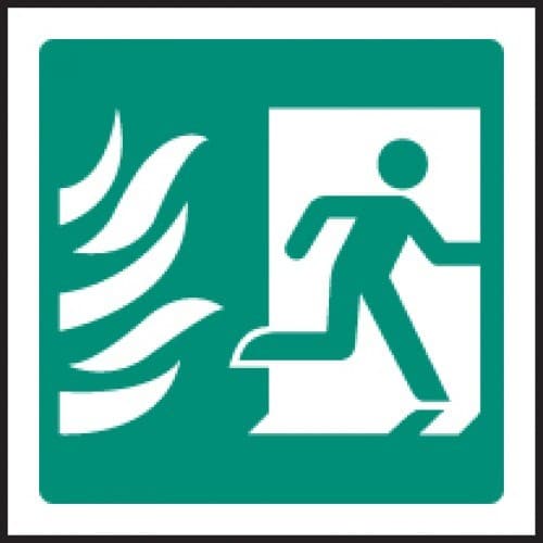 Running Man Right with Flames Symbol HTM Signs