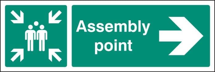 Assembly Point Signs with Arrow Right