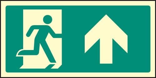 Photoluminescent Way Finding Markers - Arrow Ahead With Running Man