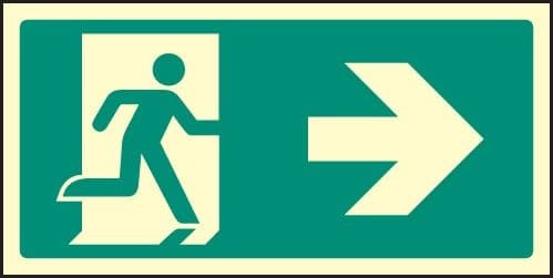 Photoluminescent Way Finding Markers - Arrow Right With Running Man