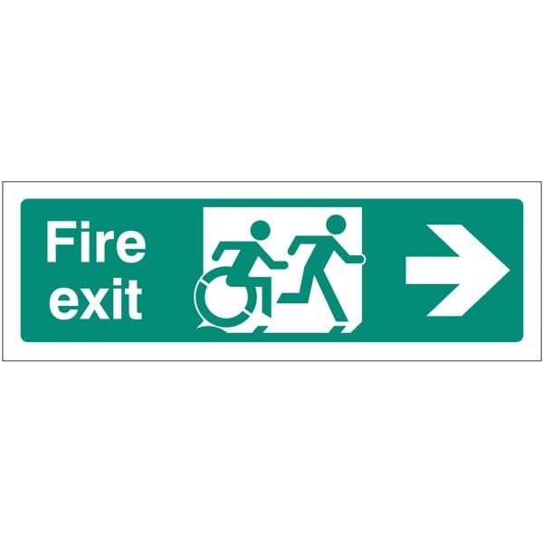 Disabled Fire Exit Arrow Right Signs - Inclusive Design