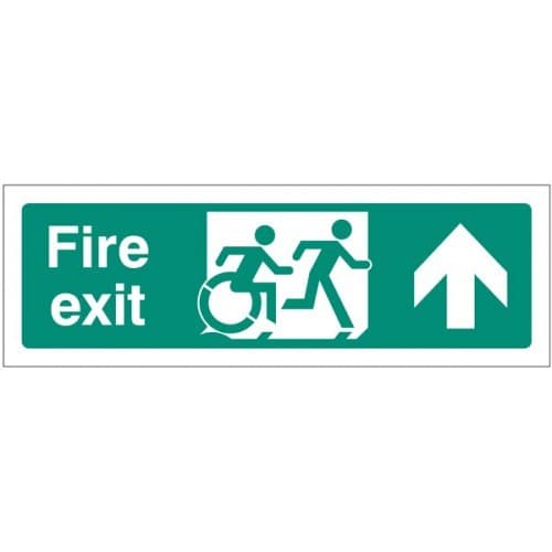 Disabled Fire Exit Arrow Up Signs - Inclusive Design