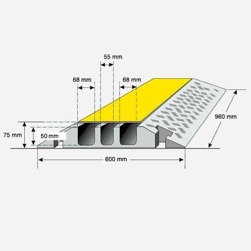 3 Channel Heavy Duty Cable & Hose Ramp