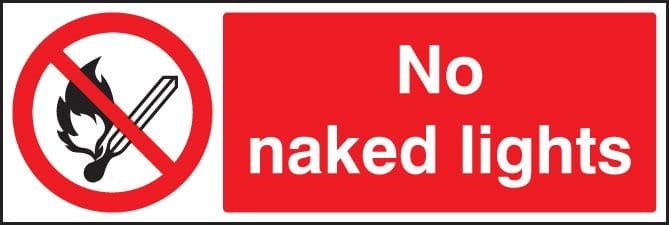 No Naked Lights Sign