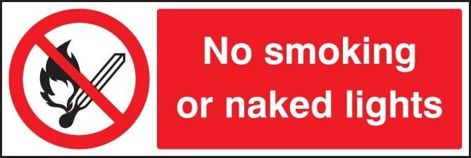 No Smoking or Naked Lights Sign