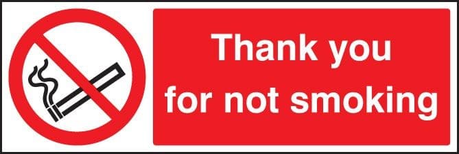 Thank You for Not Smoking Signs