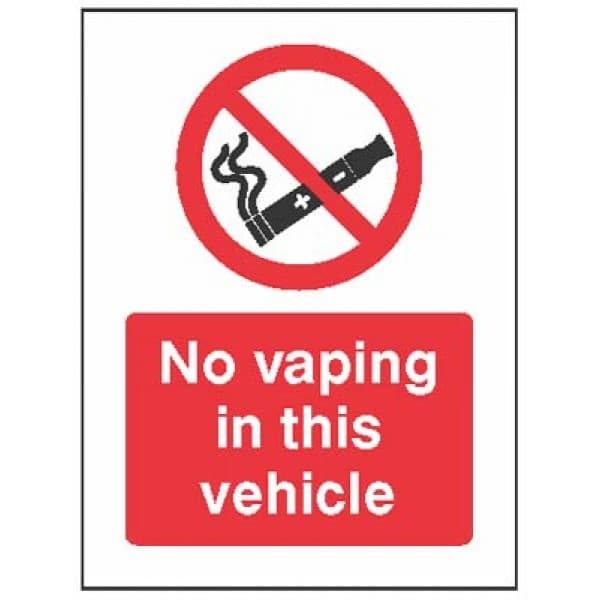 No Vaping In This Vehicle Signs