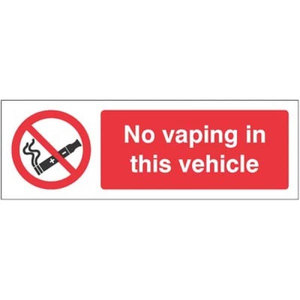 No Vaping In This Vehicle Signs