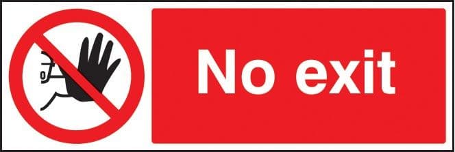 No Exit Safety Sign