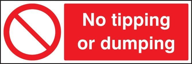 No Tipping or Dumping Safety Signs
