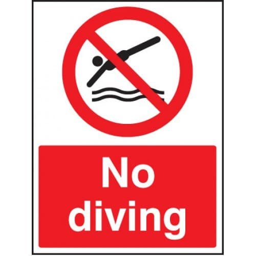 No Diving Safety Signs