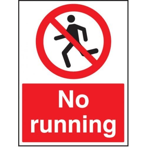 No Running Safety Signs