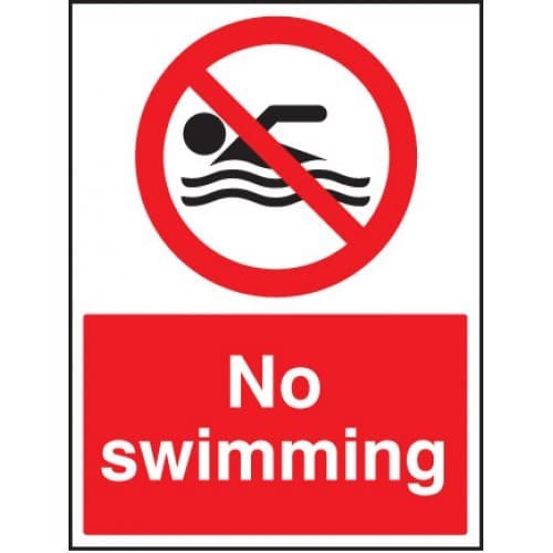 No Swimming Safety Signs