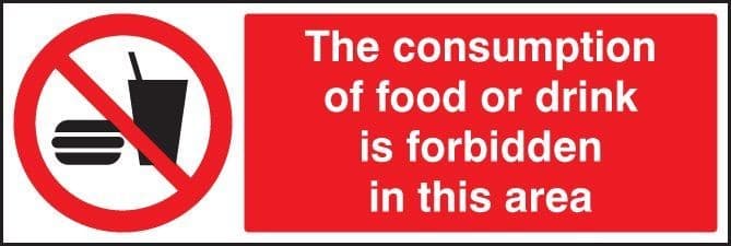 Consumption of Food or Drink Is Forbidden in This Area Safety Signs