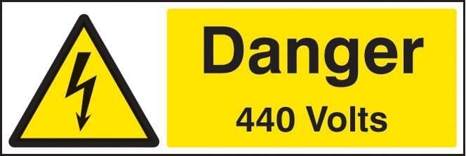 Danger 440 Volts Safety Signs