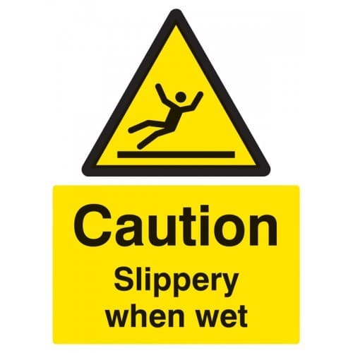 Caution Slippery When Wet Signs