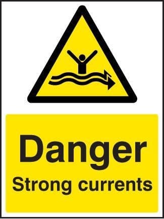 Danger Strong Currents Safety Signs | 300mm x 400mm | Rigid Plastic
