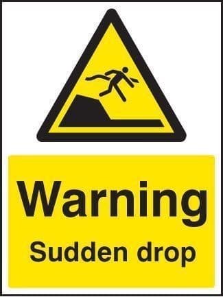 Warning Sudden Drop Safety Signs