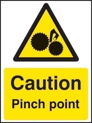 Caution Pinch Point Safety Signs