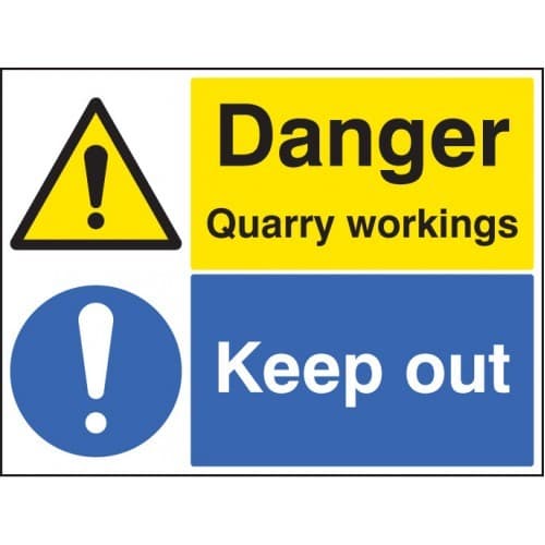 Danger Quarry Workings - Keep Out Signs | 600mm x 450mm | Rigid Plastic