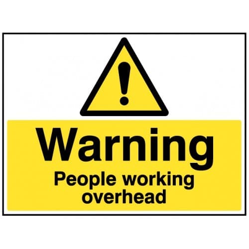Warning People Working Overhead Safety Signs | 600mm x 450mm | Rigid Plastic