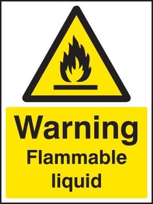 Warning Flammable Liquid Safety Sign