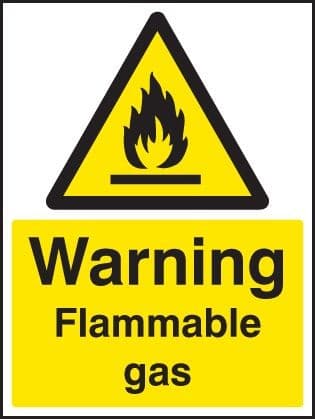 Warning Flammable Gas Safety Sign