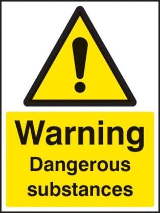 Warning Dangerous Substances Safety Sign
