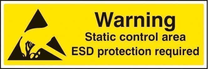 Warning Static Control Area ESD Protection Required Safety Signs