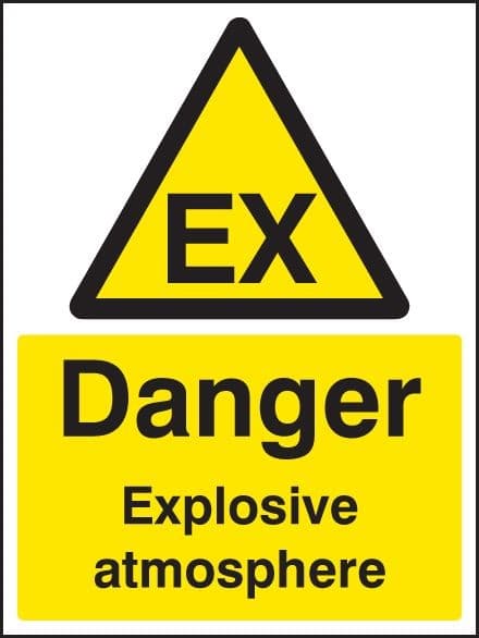 Danger Explosive Atmosphere Safety Sign