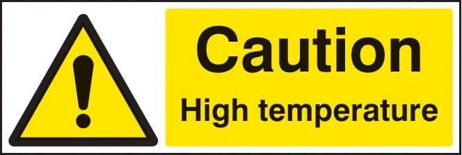 Caution High Temperature Safety Signs
