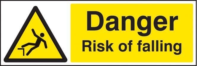 Danger Risk of Falling Safety Signs