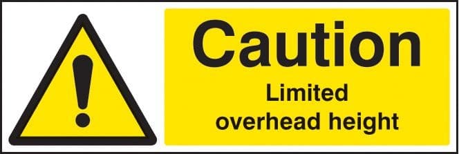 Caution Limited Overhead Height Safety Signs