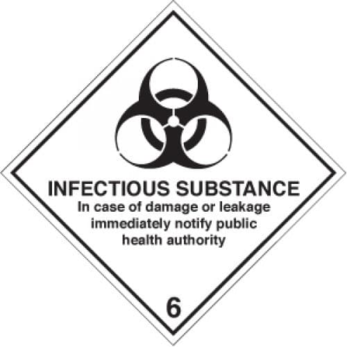 Infectious Substance 6 - Hazard Warning Diamond