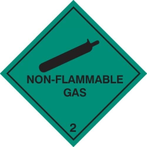 Non-Flammable Gas 2 - Hazard Warning Diamond