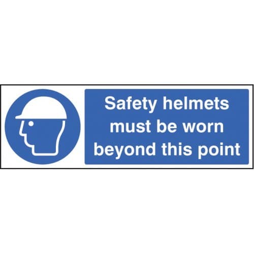 Safety Helmets Must Be Worn Beyond This Point Signs