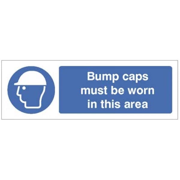 Bump Caps Must Be Worn in This Area Safety Signs