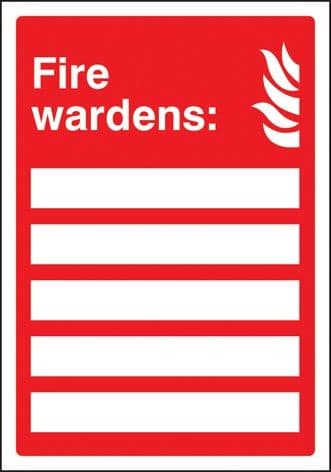 Your Fire Wardens Are (Space for 5 Names) Adapt-a-Sign | 215mm x 310mm | 3mm PVC