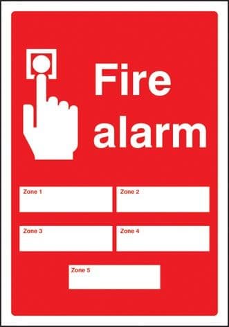 Fire Alarm Zones Adapt-A-Sign | 215mm x 310mm | 3mm PVC