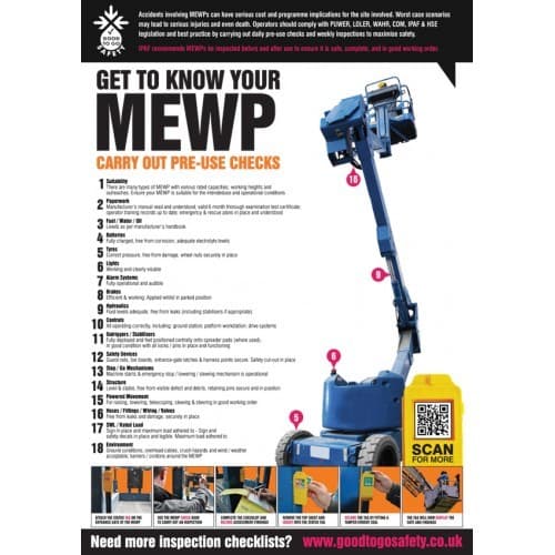 Good To Go MEWP Inspection Poster | 420mm x 594mm | Synthetic Paper