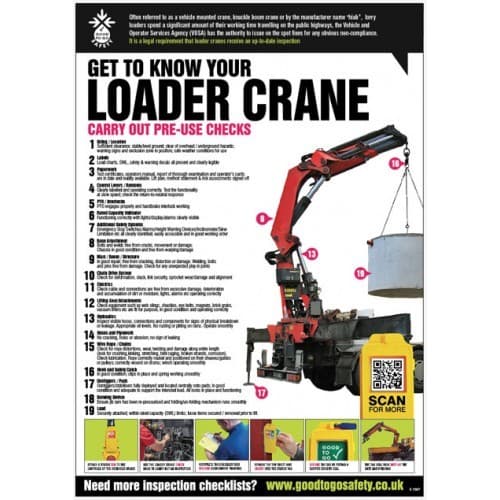 Good To Go Loader Crane Inspection Poster | 420mm x 594mm | Synthetic Paper