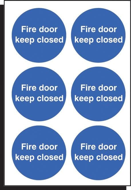 Fire Door Keep Closed - Sheet of 6 Labels