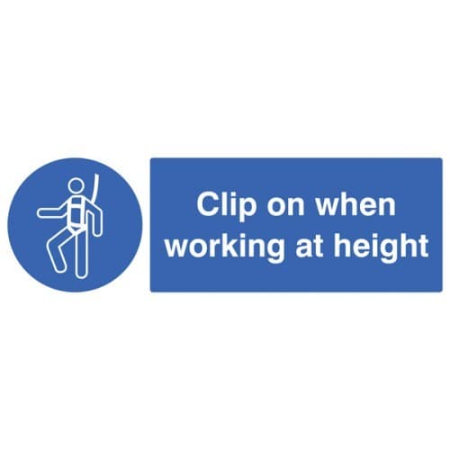 Clip On When Working at Height Safety Signs