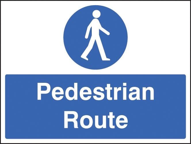 Pedestrian Route Safety Signs