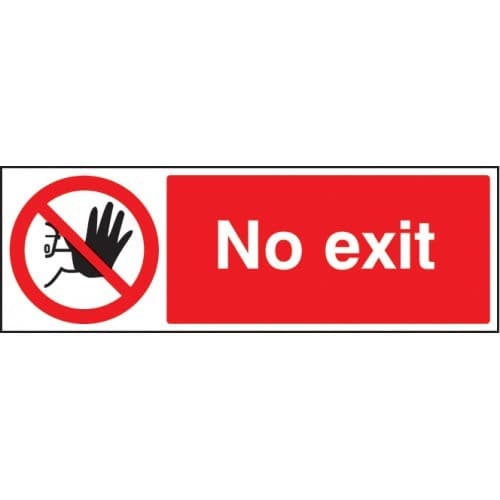 No Exit Banner c/w Eyelets | 1270mm x 610mm | PVC